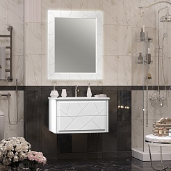 Opadiris Зеркало для ванной Луиджи 80 белое матовое – фотография-2